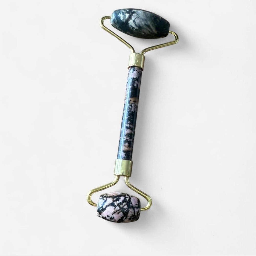 Rhodonite Double-Ended Facial Roller | Natural Stone | Skincare | Beauty